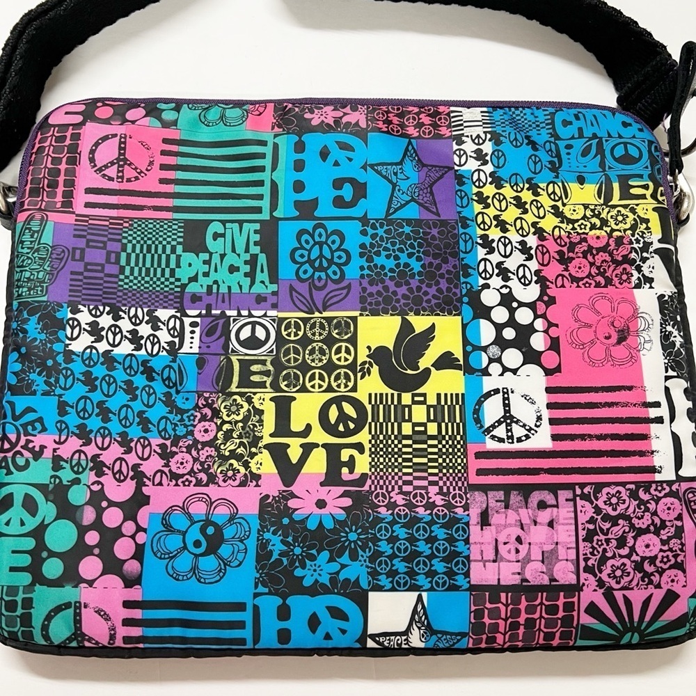 Lucky Brand Womens Y2K 2000s Vintage Colorful Graphic Design Print Laptop Bag - Picture 2 of 12